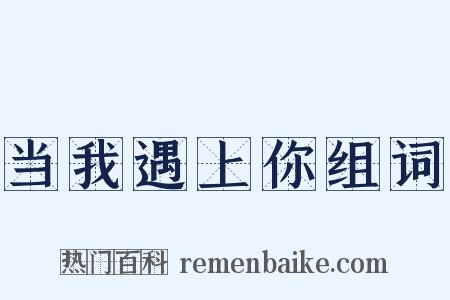 当我遇上你组词是什么意思的图片